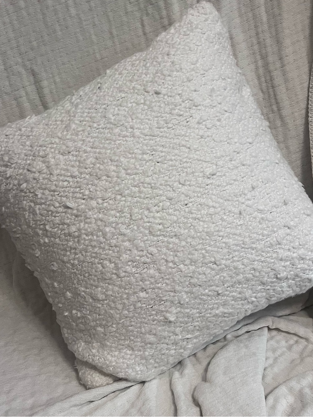 Threshold White Bouclé Accent Pillow